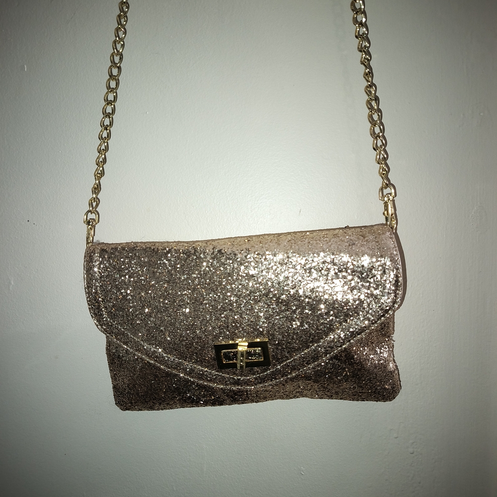 Gold Glitter Clutch Bag